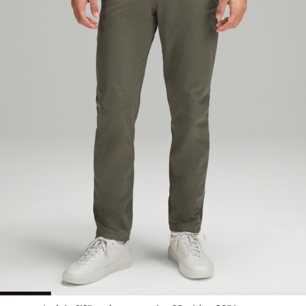 Lululemon ABC classic-fit 5 pocket pant men’s 32L size 30 warpstreme olive green